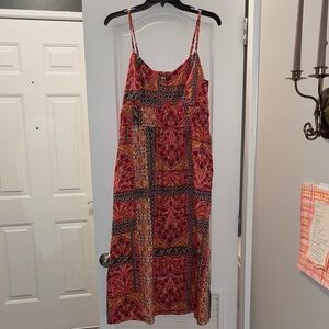 Vibrant Block Print Bohemian Patterned Dress